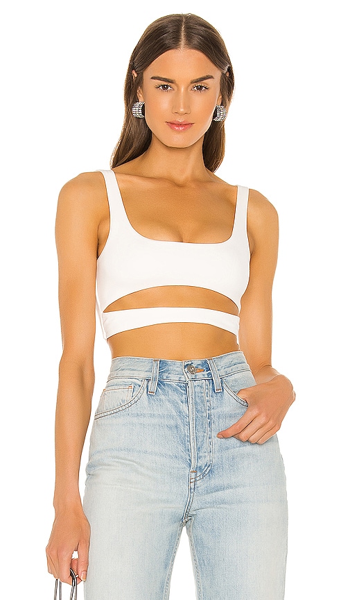 h:ours Montee Crop Top in White. - size M (also in L, S, XL, XS, XXS)