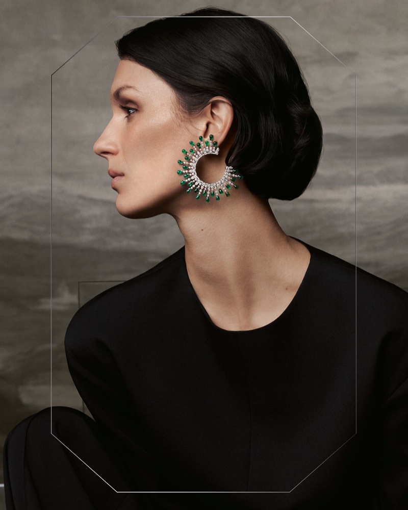 Emerald Hoop Earring Boucheron New Maharajahs High Jewelry Campaign