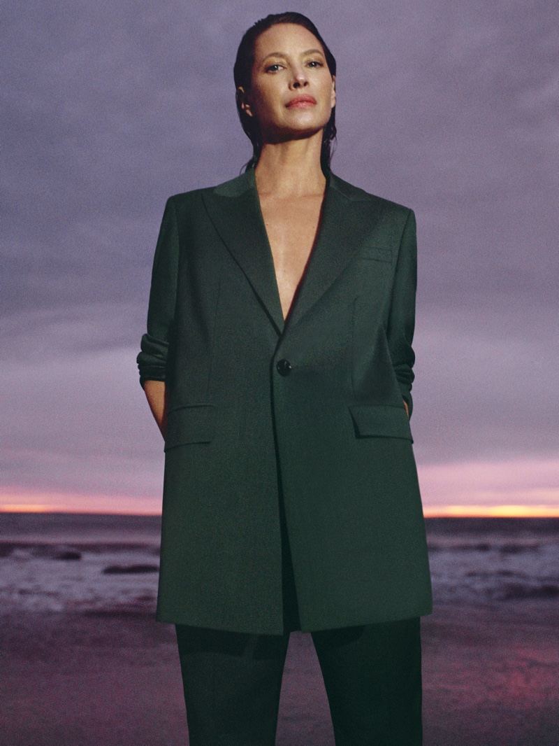 Christy Turlington Black Pantsuit COS Spring 2022