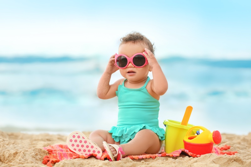 Cute Toddler Beach Swimsuit Sunglasses