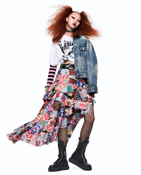 Jan Baiboon Rocks Rebellious Style in Desigual x Libertine Campaign Punk Style Desigual Libertine