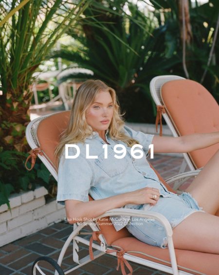 Elsa Hosk Chills in LA for DL1961 Denim Spring 2022 Campaign Elsa Hosk DL1961 Shorts Campaign