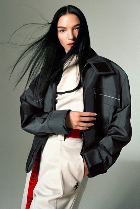 Mariacarla Boscono is Dynamic in Ferrari Spring 2022 Fashion Ferrari Fashion Jacket Spring 2022