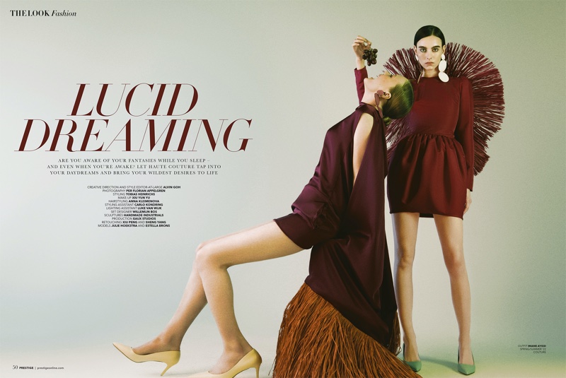 Julie & Estella Stun in Haute Couture Designs for Prestige Hong Kong