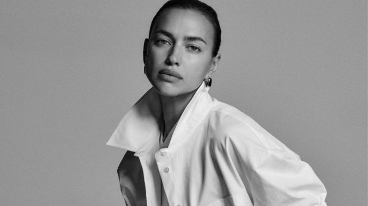 Irina Shayk White Shirt Anine Bing Classics Campaign