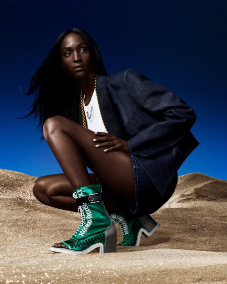 Lous and the Yakuza Shines in Louis Vuitton Moonlight Ankle Boots Louis Vuitton Moonlight Ankle Boot Green