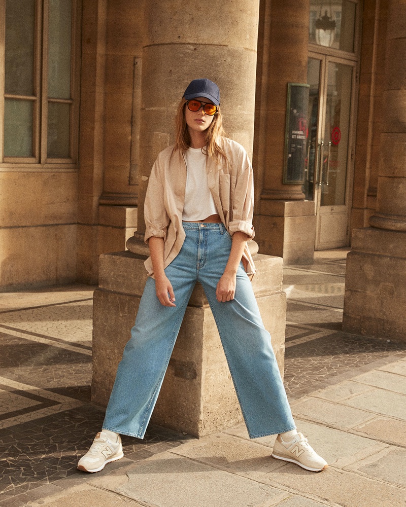 Esther Heesch poses in Mother Denim spring-summer 2022 lookbook. Photo: David Roemer