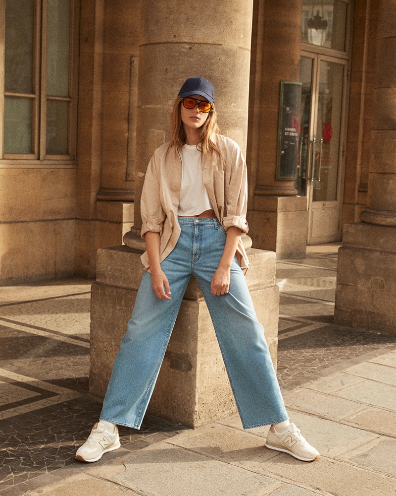 Esther Heesch poses in Mother Denim spring-summer 2022 lookbook. Photo: David Roemer