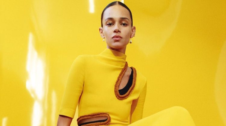 Proenza Schouler Yellow Cut-Out Dress Spring 2022 Campaign