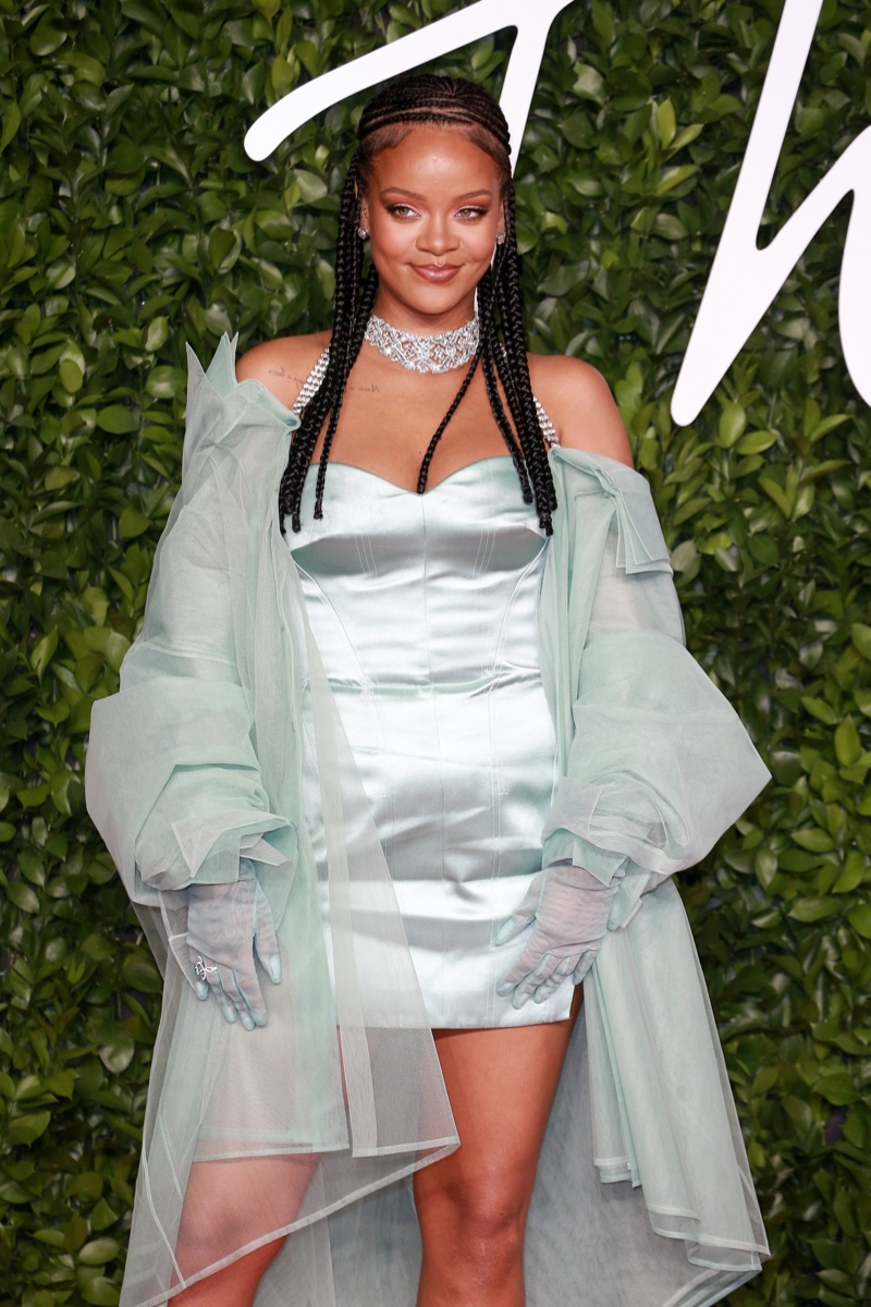 Rihanna Braids Satin Dress