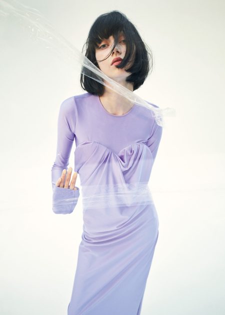 Steinberg is the Face of Sportmax's Spring 2022 Campaign Purple Jersey Dress Sportmax Spring 2022