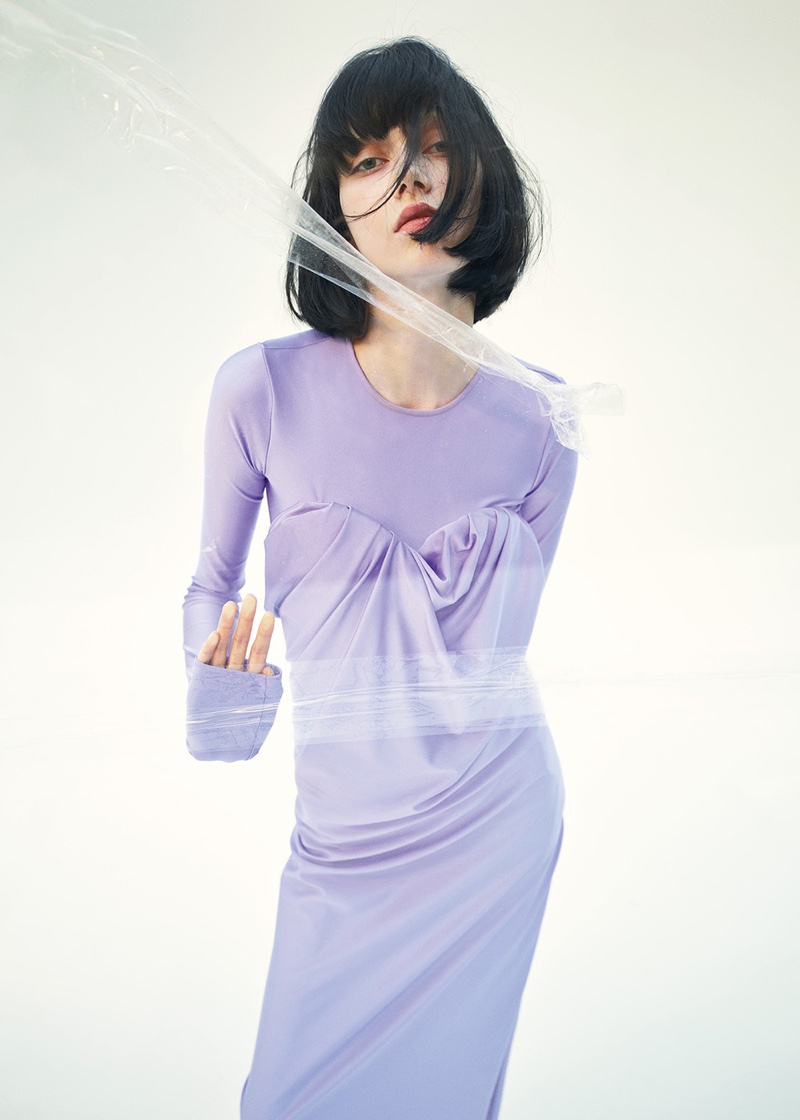 Purple Jersey Dress Sportmax Spring 2022