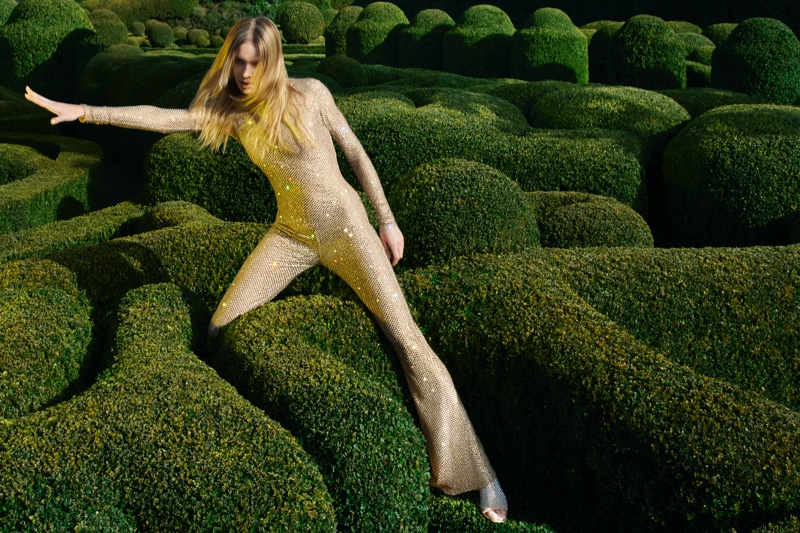 Stella McCartney Gold Jumpsuit Summer 2022 Campaign