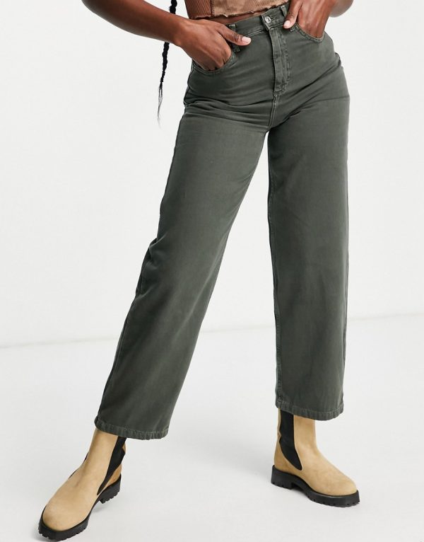 Topshop Baggy organic cotton blend jean in green