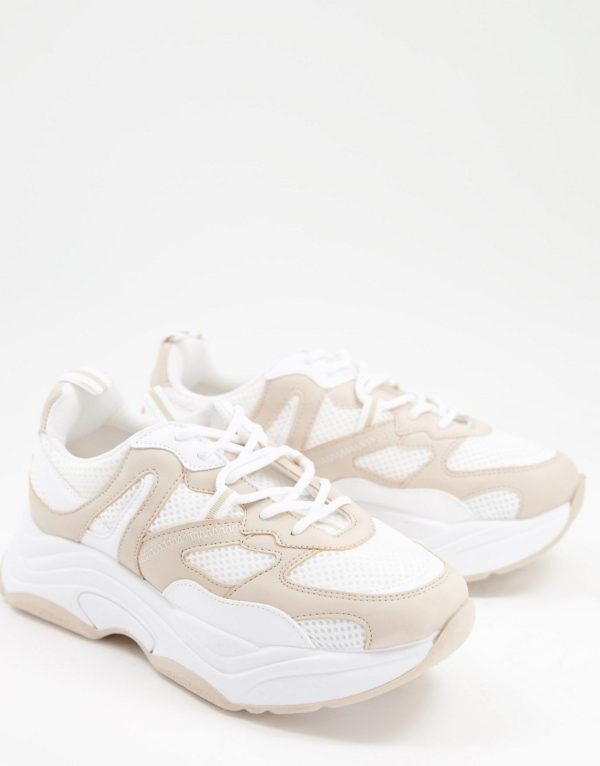 Topshop Cameron chunky sneakers in natural-Neutral