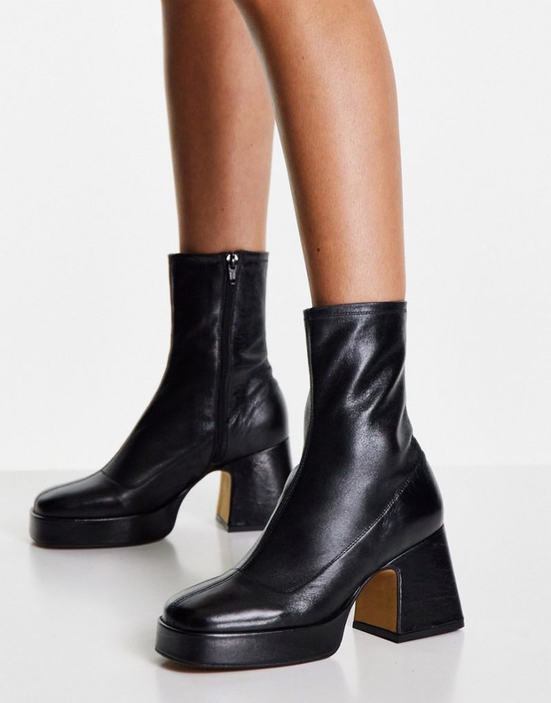 Topshop Heaven leather platform ankle boots in black | Fashion Gone Rogue
