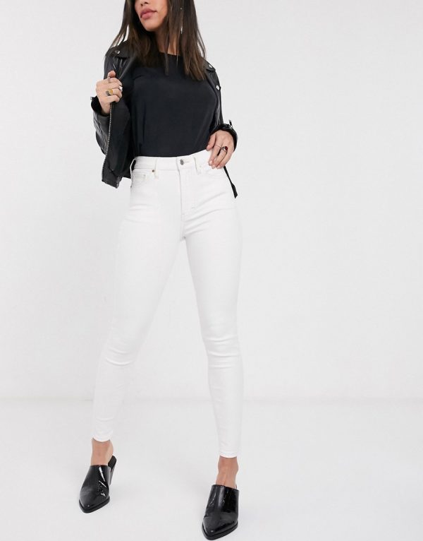 Topshop Jamie recycled cotton blend jeans in off white
