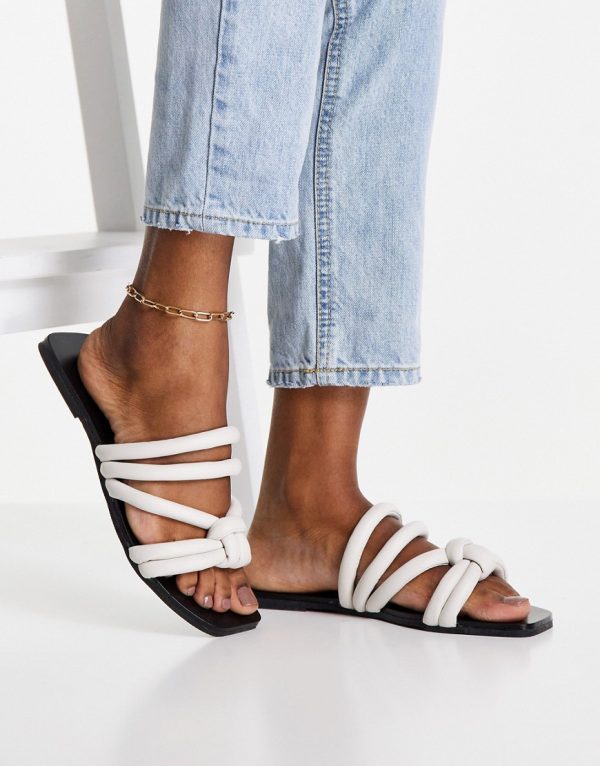 Topshop Penny double knot tubular sandal in white