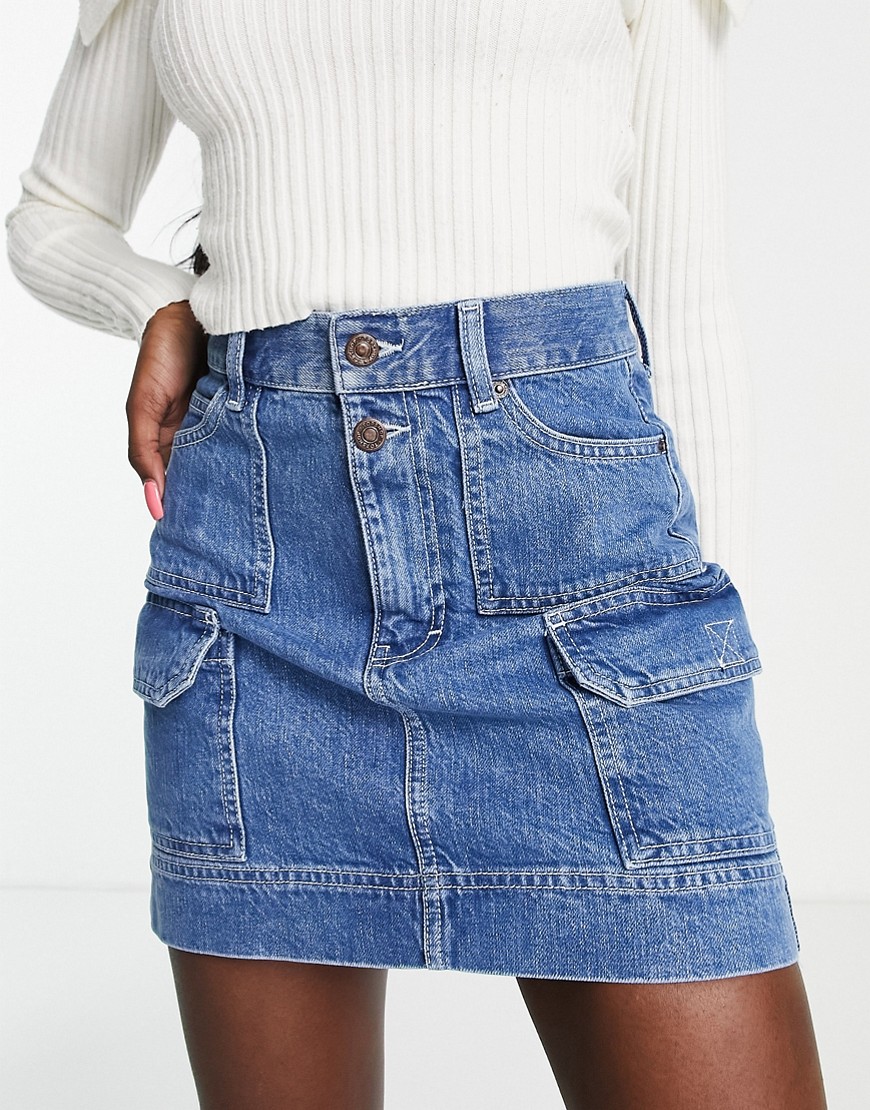 Topshop cargo mini skirt recycled cotton blend in mid blue | Fashion ...