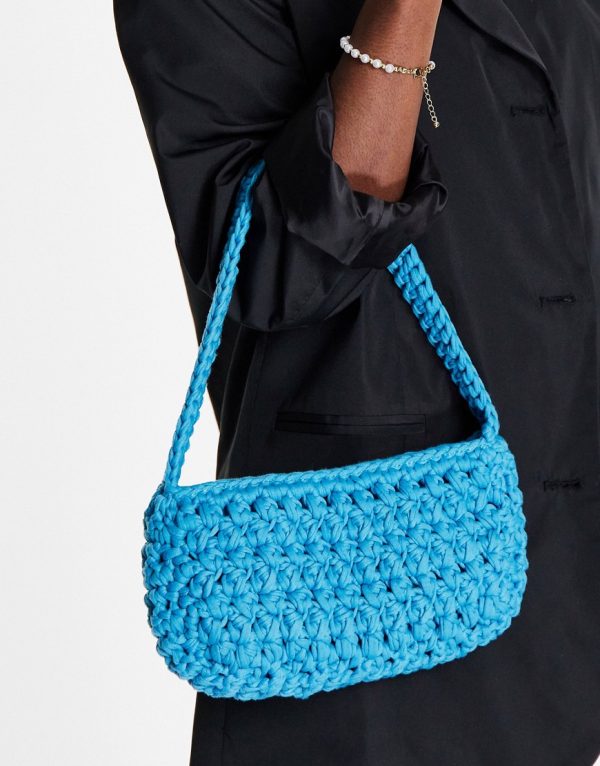 Topshop crochet shoulder in blue
