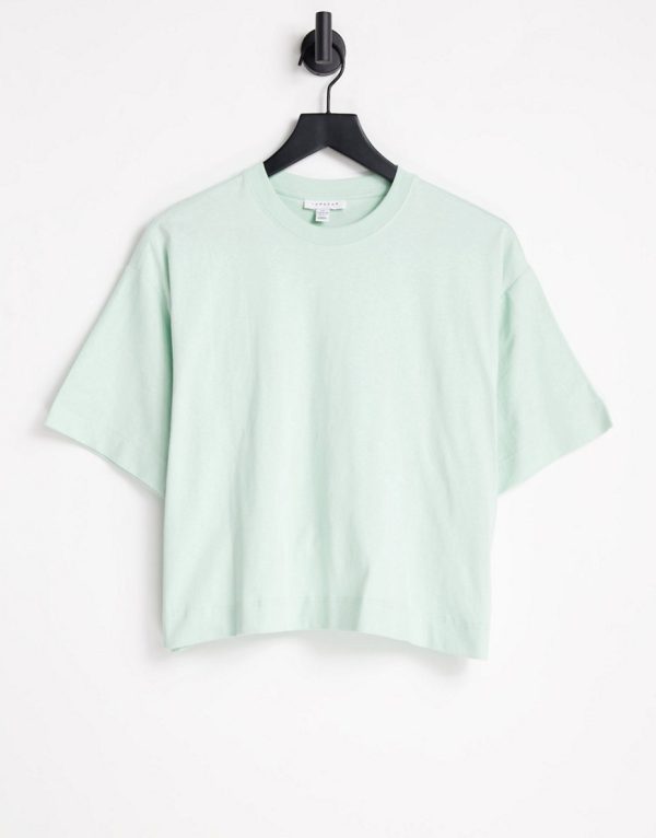 Topshop panel boxy tee in Pale Blue
