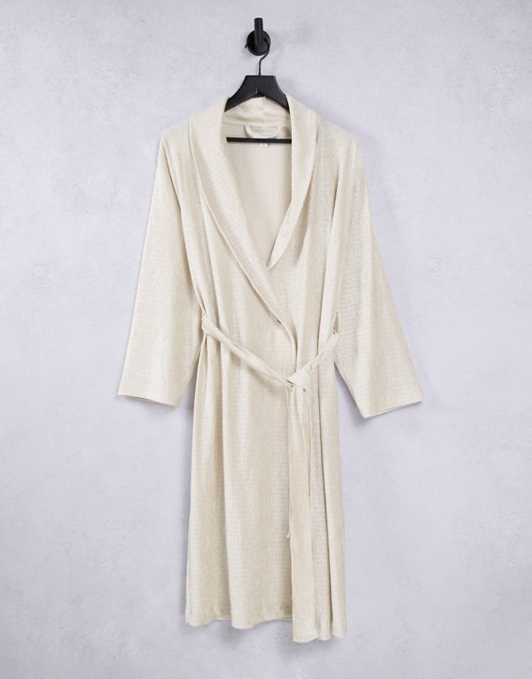 Topshop plisse velvet robe-White