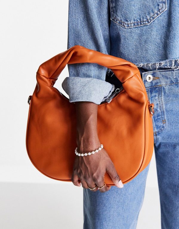 Topshop scrunchie grab bag in rust-Orange