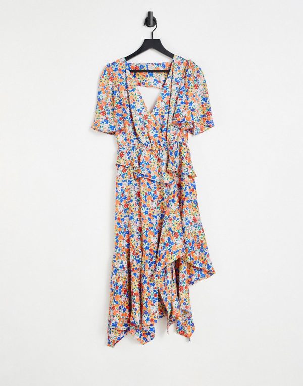 Topshop tiered bold floral dress-Multi