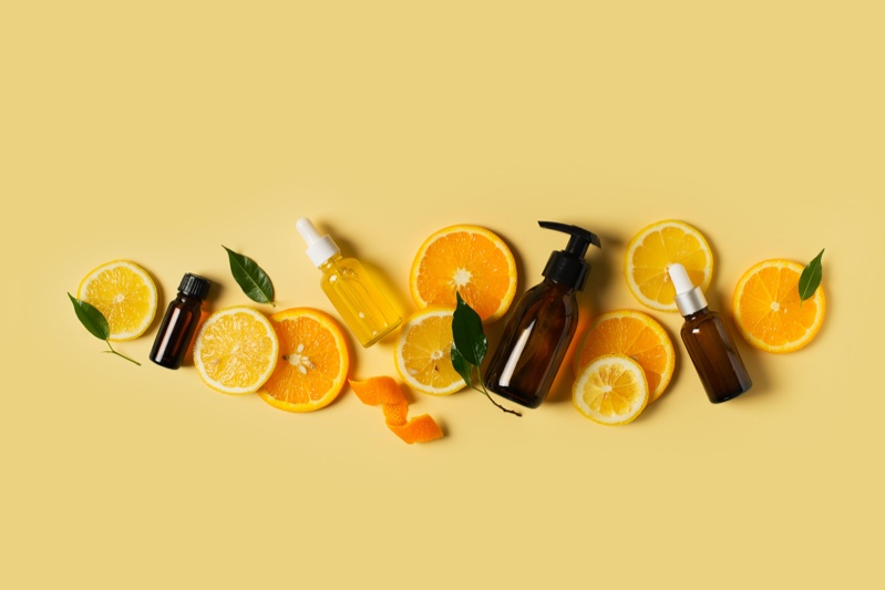 Vitamin C Skincare Products Oranges Concept