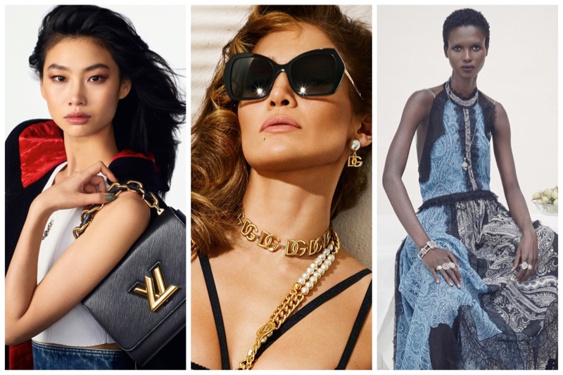 Week in Review: Hoyeon Jung for Louis Vuitton Twist bag spring 2022 campaign, Jennifer Lopez in Dolce & Gabbana eyewear ad, and Amar Akway fronts Zara Studio spring 2022 campaign.