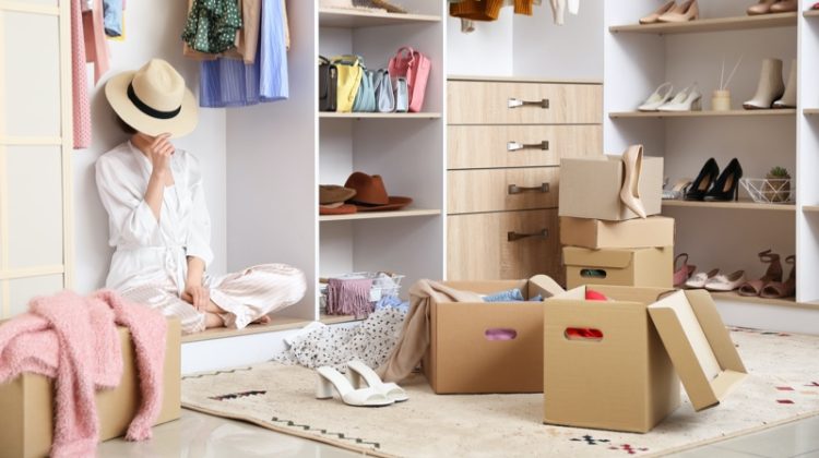 Woman Moving Closet