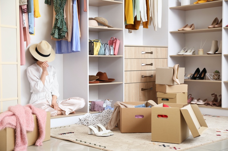 Woman Moving Closet