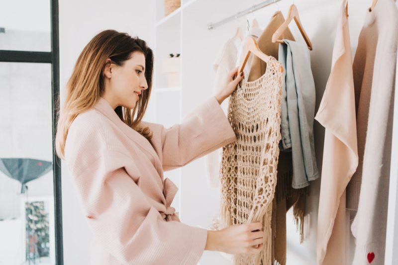 Woman Shopping for Clothes