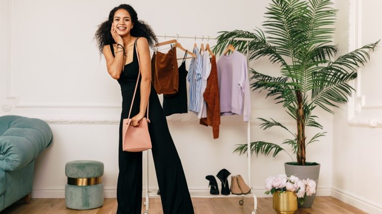 Woman Trying on Clothes