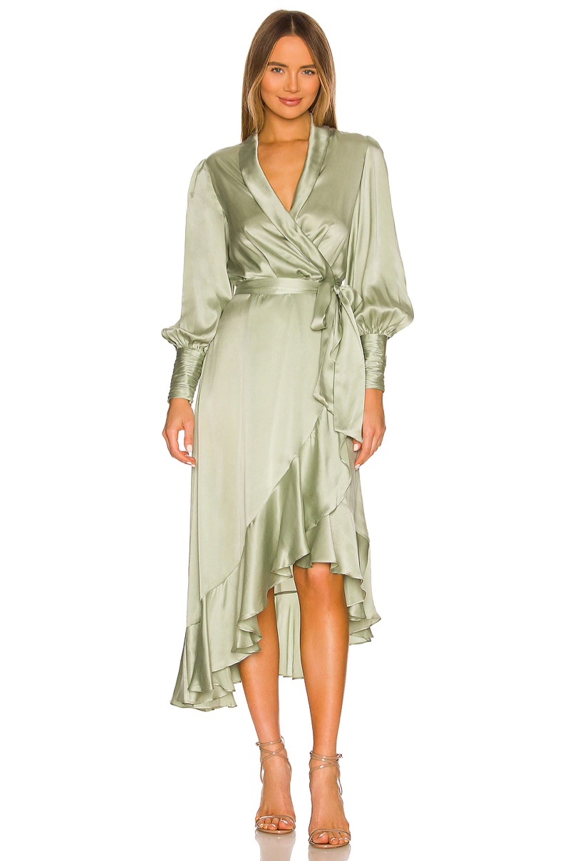 Zimmermann Silk Wrap Midi Dress $650