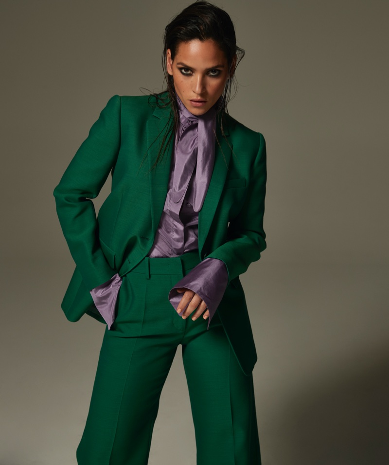 Adria Arjona Green Pantsuit