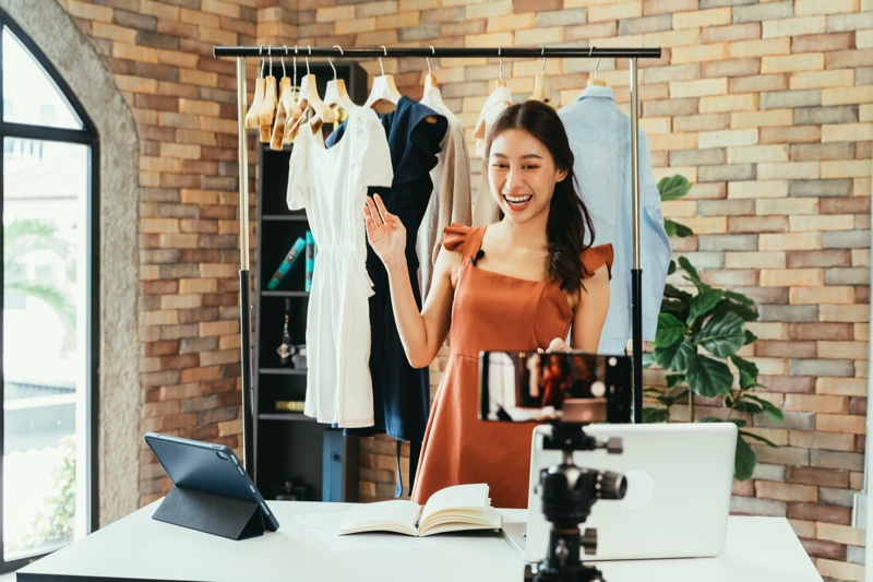 Asian Influencer Showing Dresses Fashion