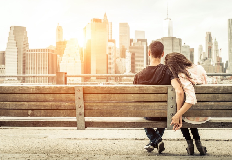 Couple New York City Bench