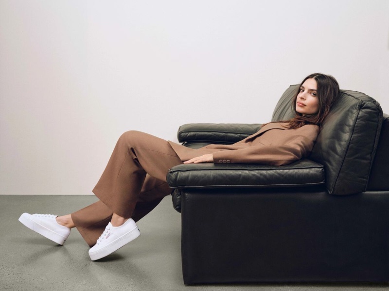 Emily Ratajkowski White Sneakers Superga