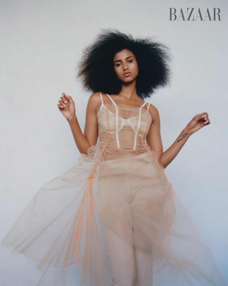 Imaan Hammam Sheer Sportmax Bra Dress