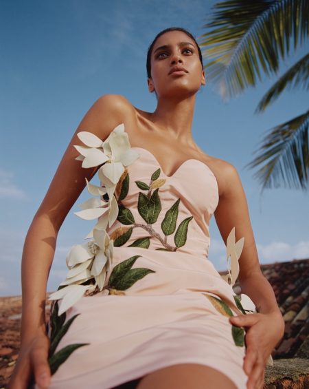Imaan Hammam Enchants in Sri Lanka for WSJ. Magazine Imaan Hammam Pink Dress