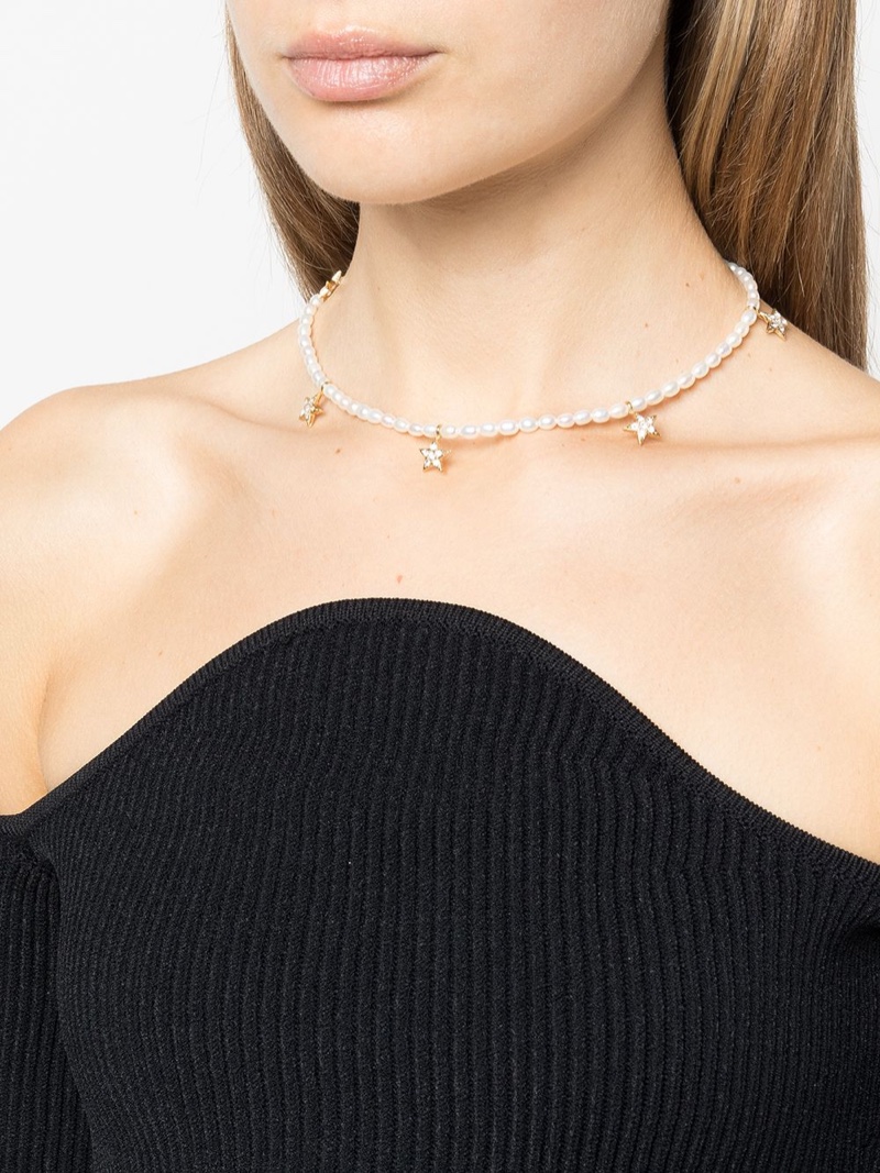Jennifer Behr Etoile Pearl Crystal Necklace