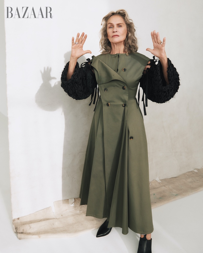 Lauren Hutton Green Coat