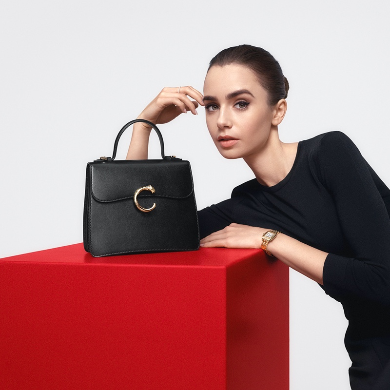 Lily Collins Panthère de Cartier Bag Campaign Photos