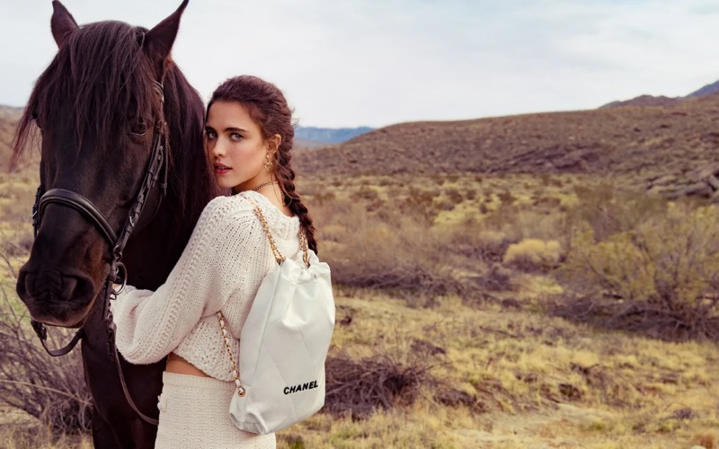 Margaret Qualley Horse Chanel 22 Bag Campaign