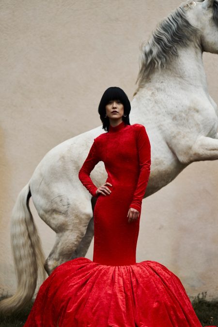 Mei Lapres Poses in Elegant Ensembles for Numéro Russia Mei Lapres Poses in Elegant Ensembles for Numéro Russia