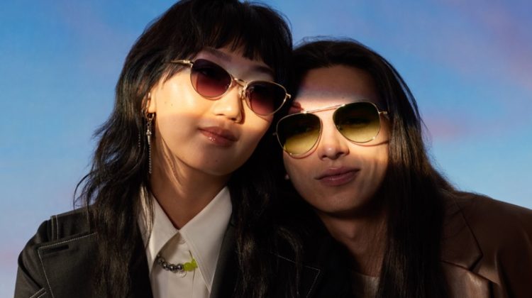 (Left) Warby Parker Lena Sunglasses in Polished Gold $145