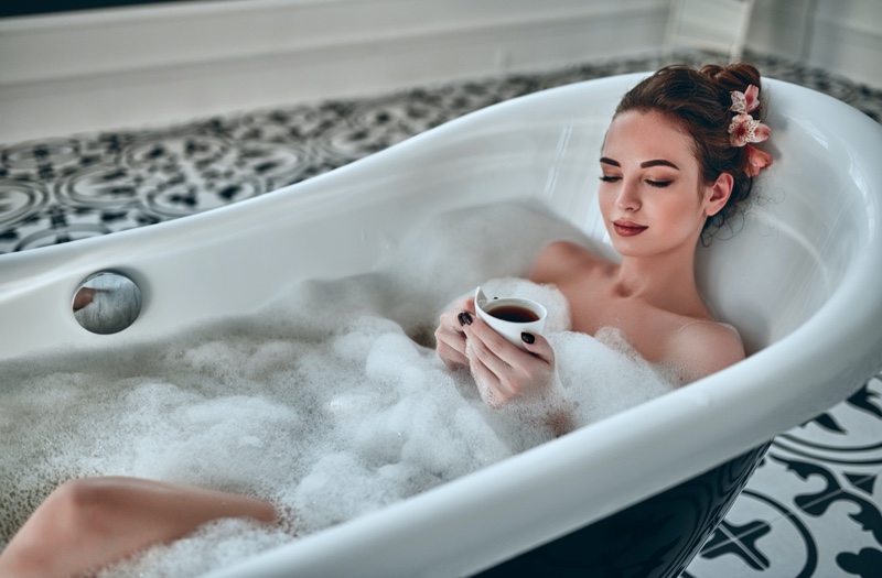 Woman Enjoying Bubble Bath