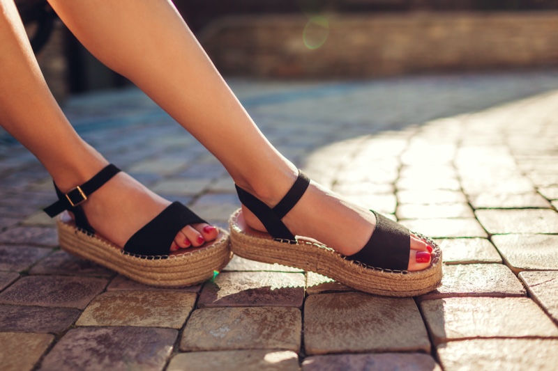 Chunky Flatform Sandals Black