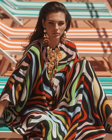 Vittoria Ceretti Exudes Elegance in Pucci 'La Grotta Azzurra' Campaign Emilio Pucci 1960s Inspired Fashion 2022